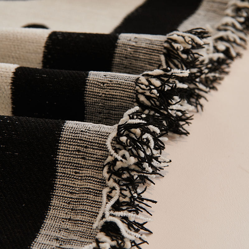 Jeté de Canapé Tissé Lettres Modernes Blanc