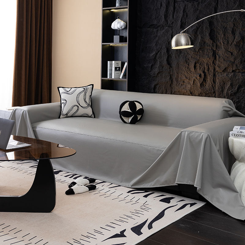 Jeté de Canapé en Simili Cuir Imperméable Gris Clair