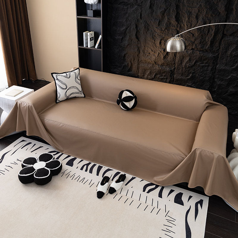 Jeté de Canapé en Simili Cuir Imperméable Marron Clair