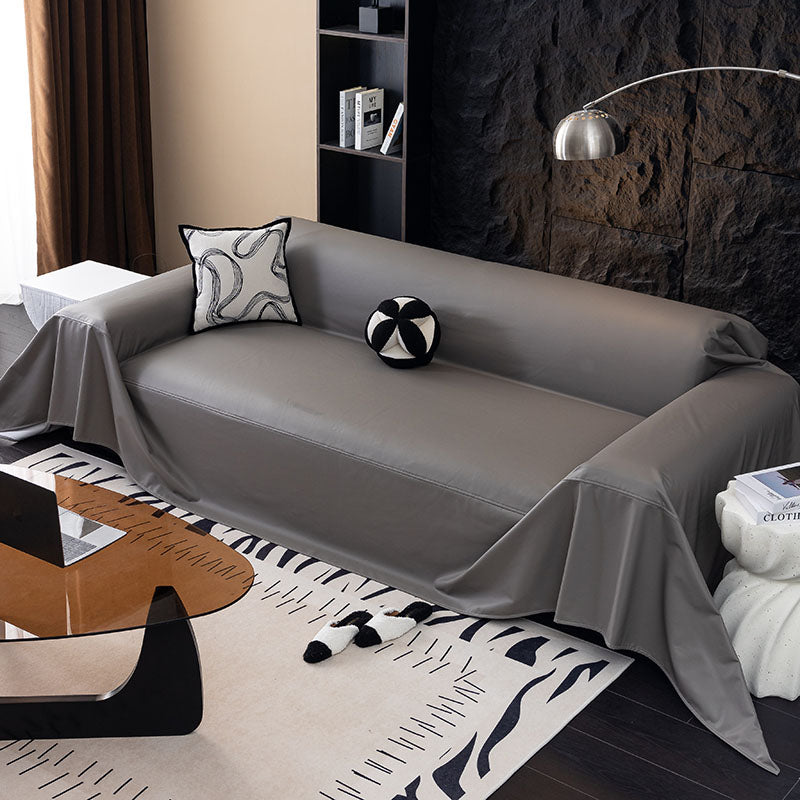 Jeté de Canapé en Simili Cuir Imperméable Gris