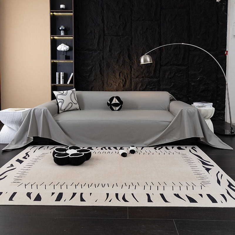 Jeté de Canapé en Simili Cuir Imperméable Gris Clair