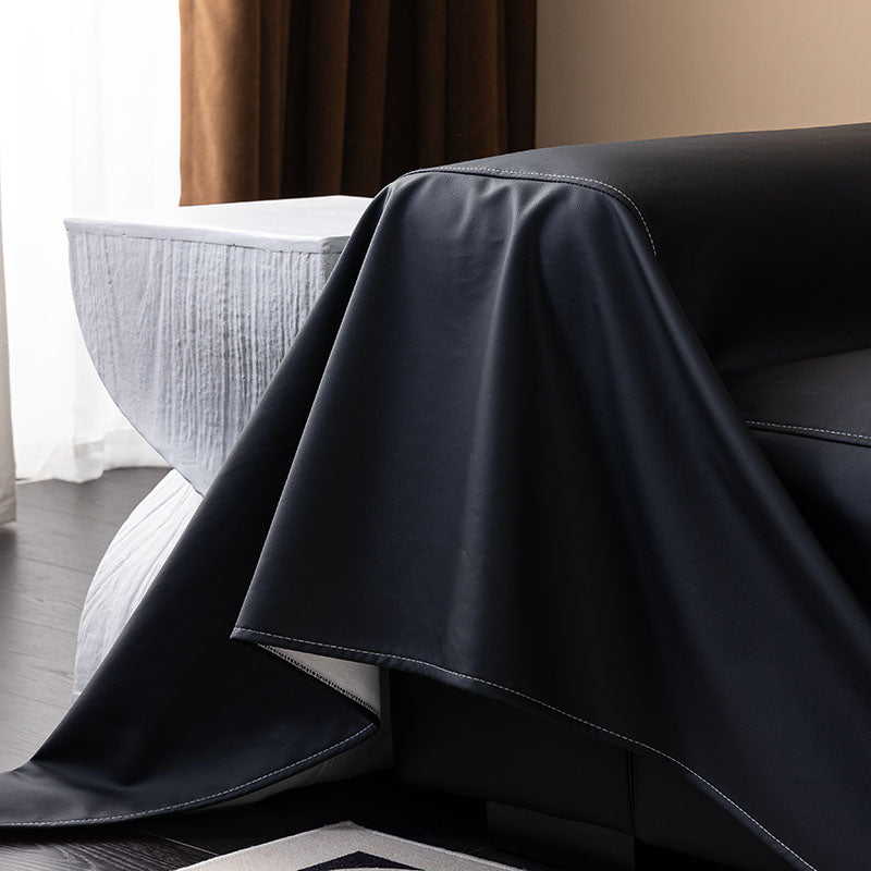 Jeté de Canapé en Simili Cuir Imperméable Noir