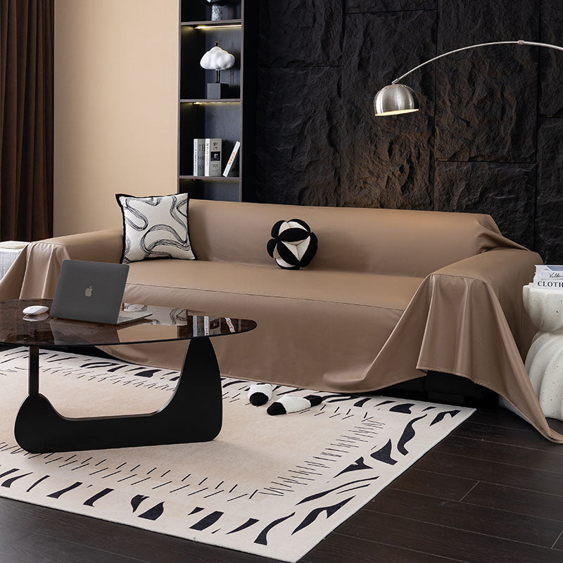 Jeté de Canapé en Simili Cuir Imperméable Marron Clair