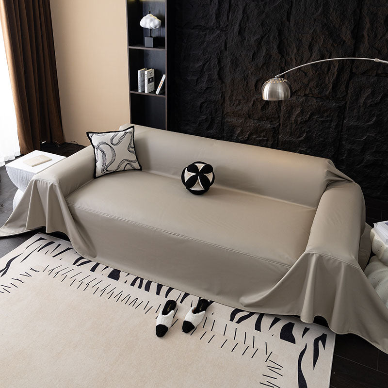 Jeté de Canapé en Simili Cuir Imperméable Beige