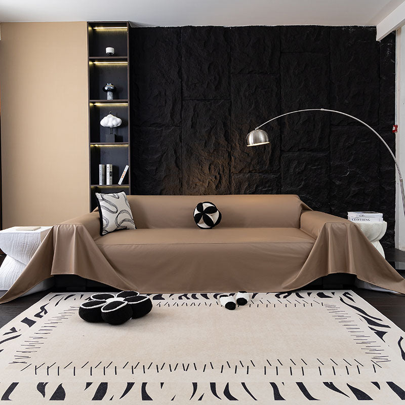 Jeté de Canapé en Simili Cuir Imperméable Marron Clair