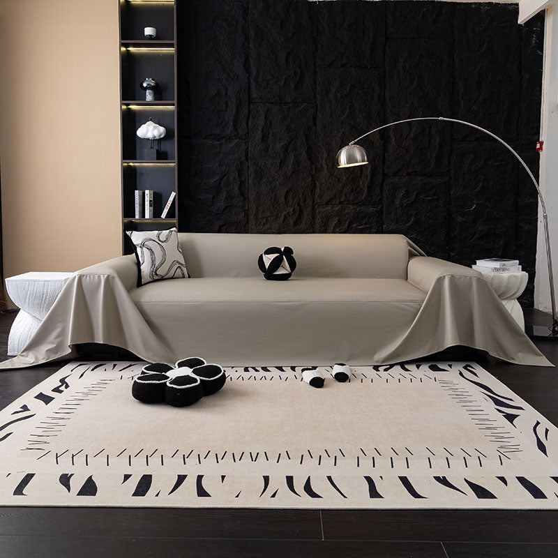 Jeté de Canapé en Simili Cuir Imperméable Beige