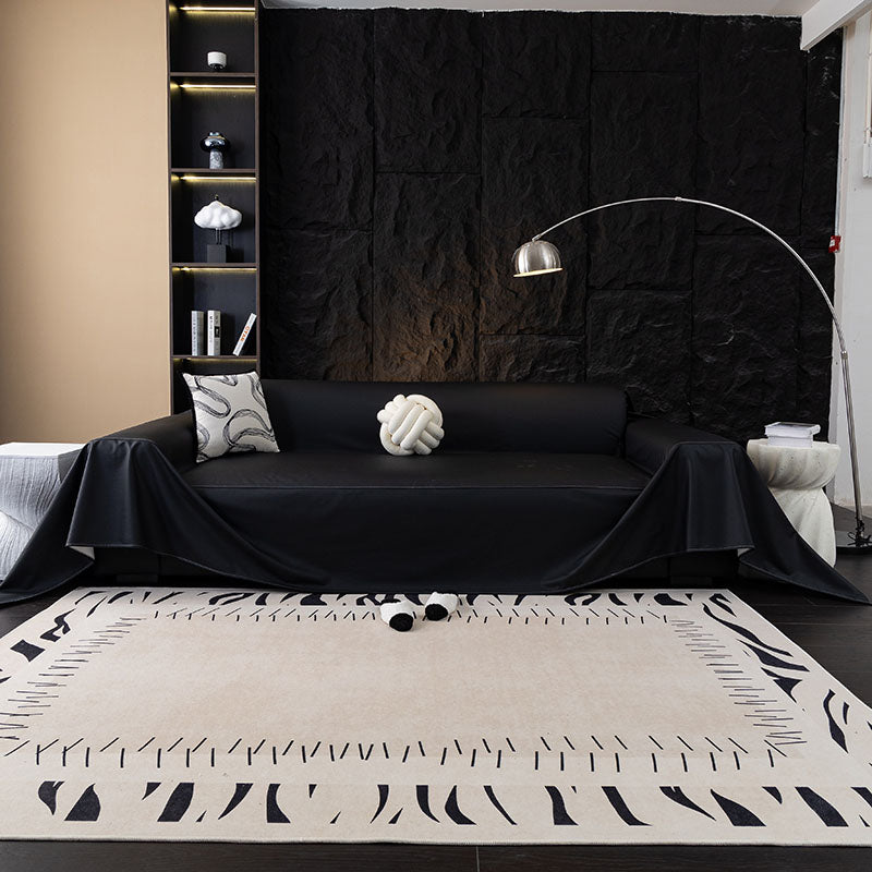 Jeté de Canapé en Simili Cuir Imperméable Noir