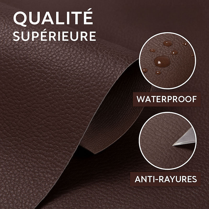Patch Réparation Cuir Universel – Réparpatch Auto-Adhésif pour Tous Types de Cuir (50x138cm)