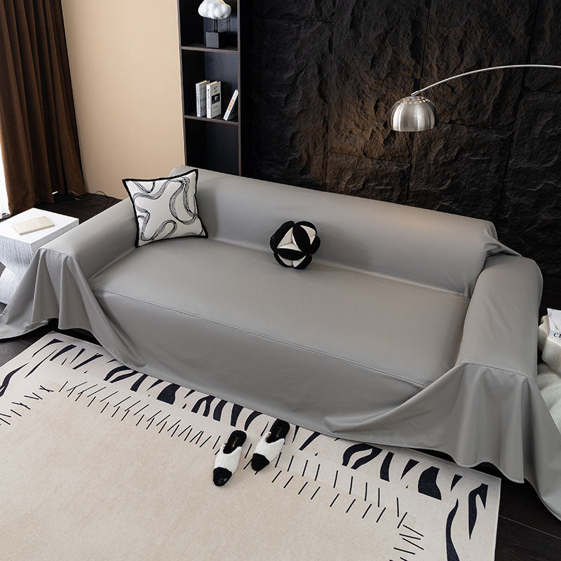 Jeté de Canapé en Simili Cuir Imperméable Gris Clair