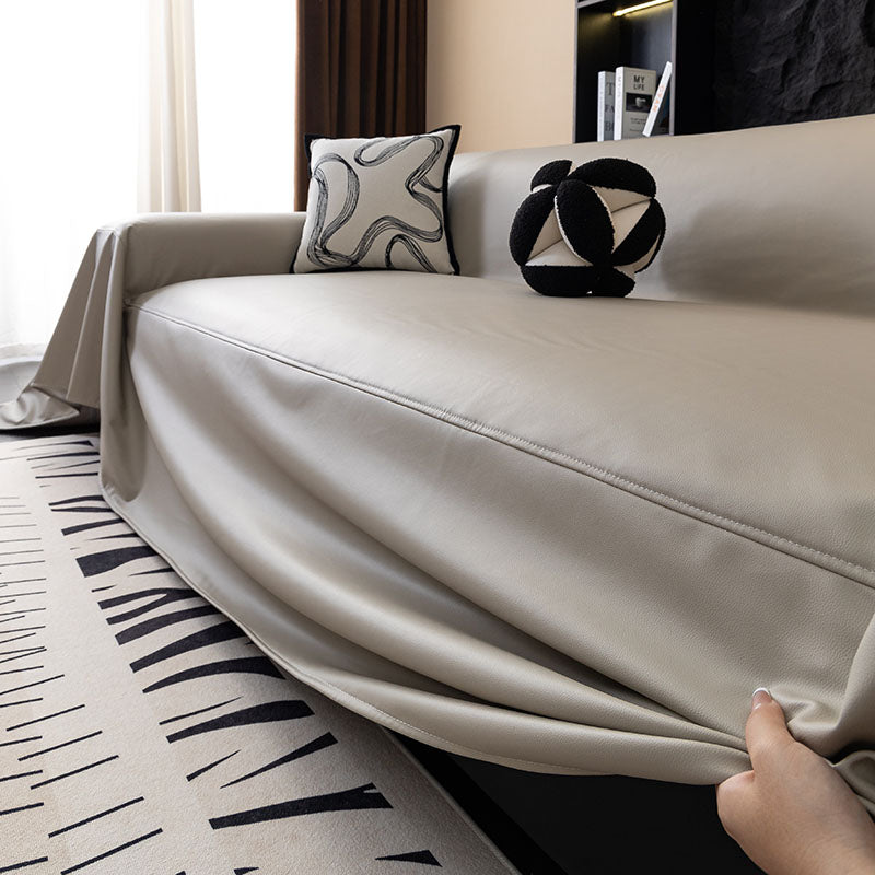 Jeté de Canapé en Simili Cuir Imperméable Beige