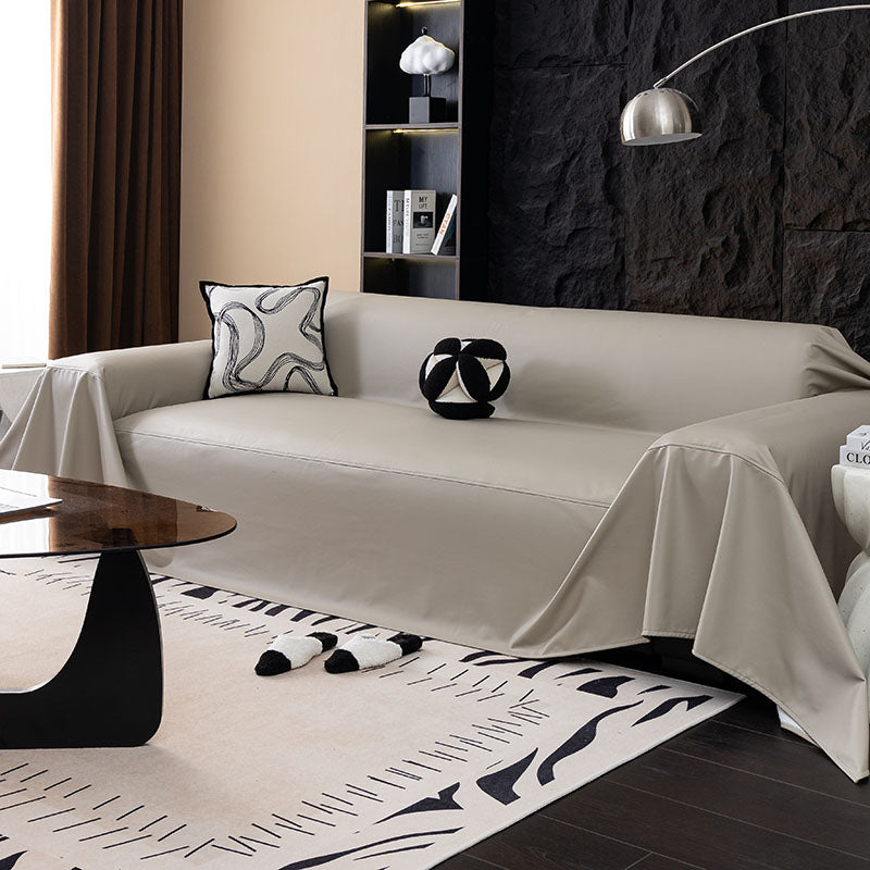 Jeté de Canapé en Simili Cuir Imperméable Beige