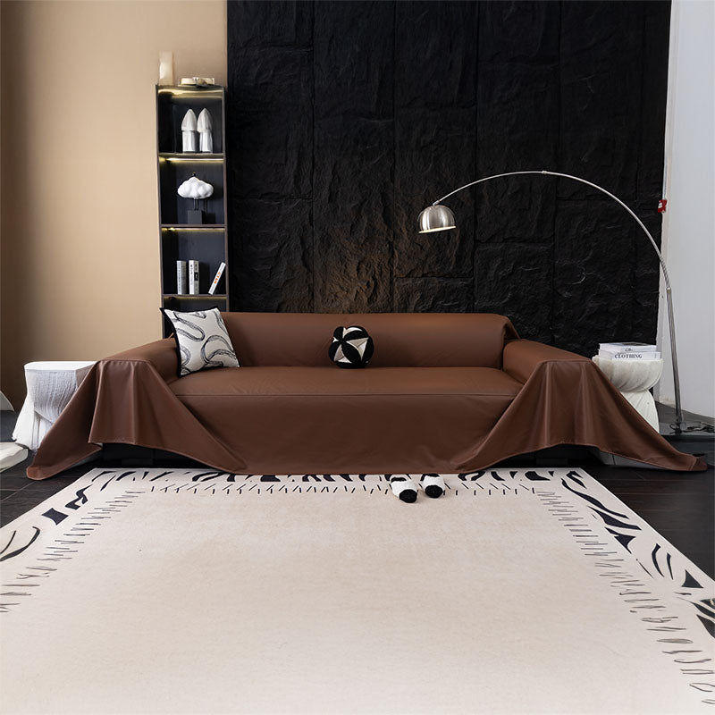 Jeté de Canapé en Simili Cuir Imperméable Marron