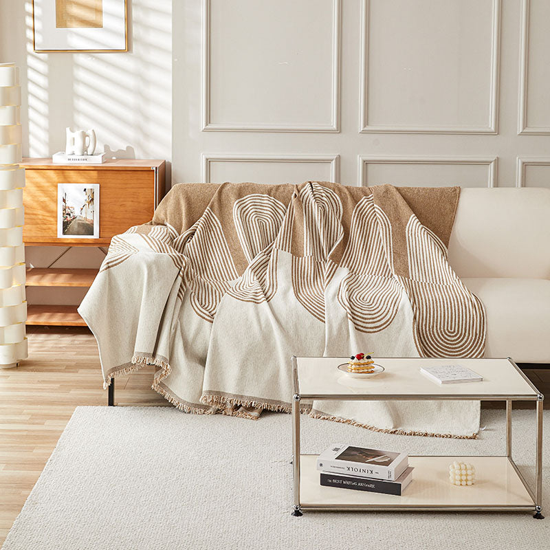 Jeté de Canapé Tissé Arches Camel