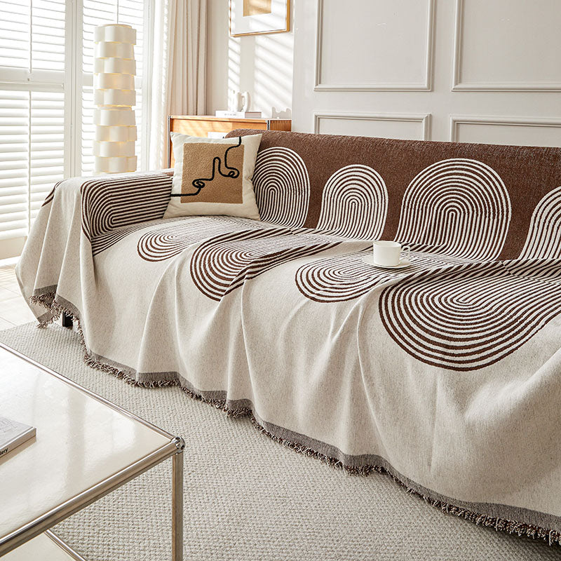 Jeté de Canapé Tissé Arches Marron