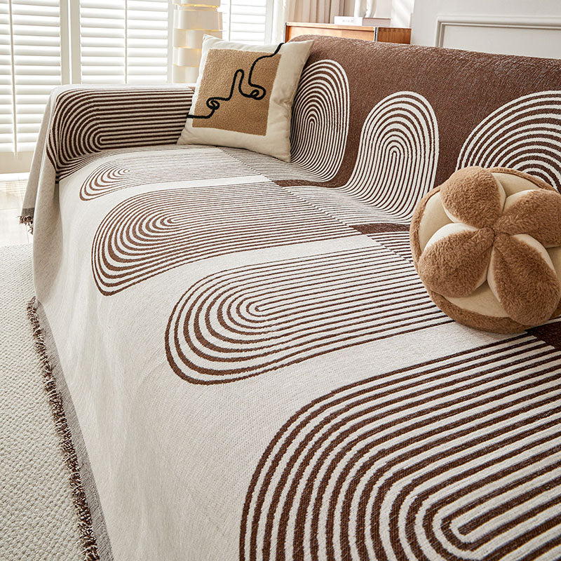 Jeté de Canapé Tissé Arches Marron