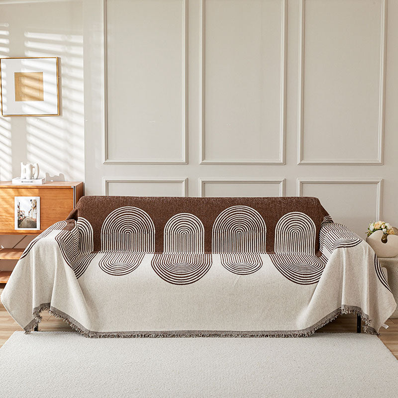 Jeté de Canapé Tissé Arches Marron