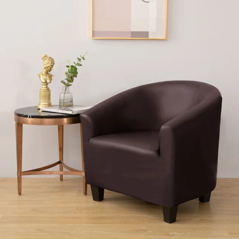 Marron - Housse en Simili cuir Imperméable pour Fauteuil Cabriolet