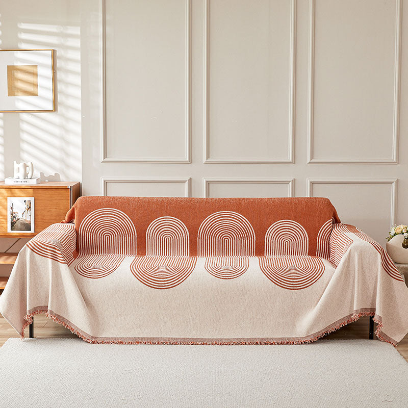 Jeté de Canapé Tissé Arches Orange