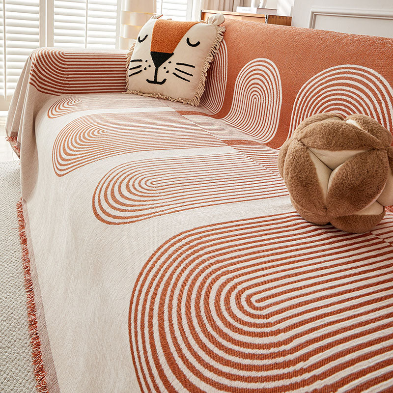 Jeté de Canapé Tissé Arches Orange