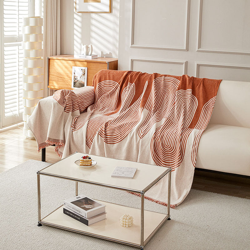 Jeté de Canapé Tissé Arches Orange