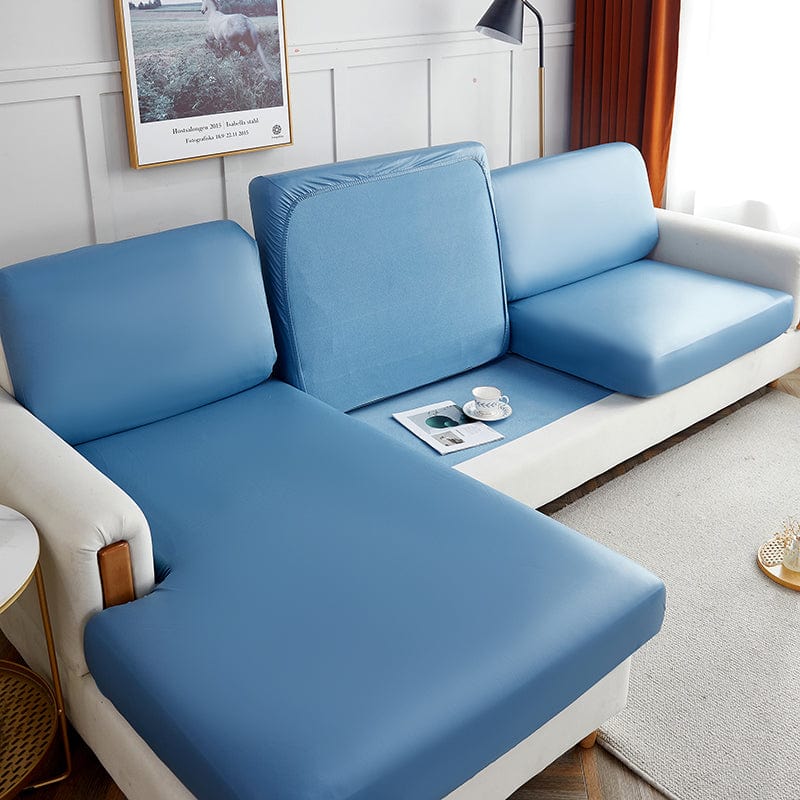 Bleu ciel - Housse en Simili cuir pour Coussins de Canapé La Maison des Housses