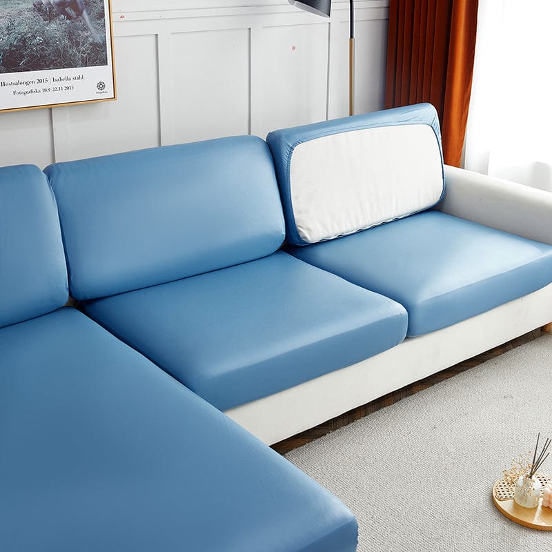Bleu ciel - Housse en Simili cuir pour Coussins de Canapé La Maison des Housses