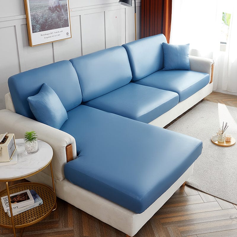 Bleu ciel - Housse en Simili cuir pour Coussins de Canapé La Maison des Housses