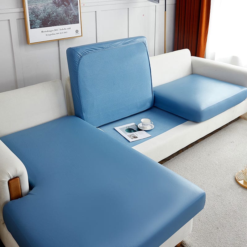 Bleu ciel - Housse en Simili cuir pour Coussins de Canapé La Maison des Housses