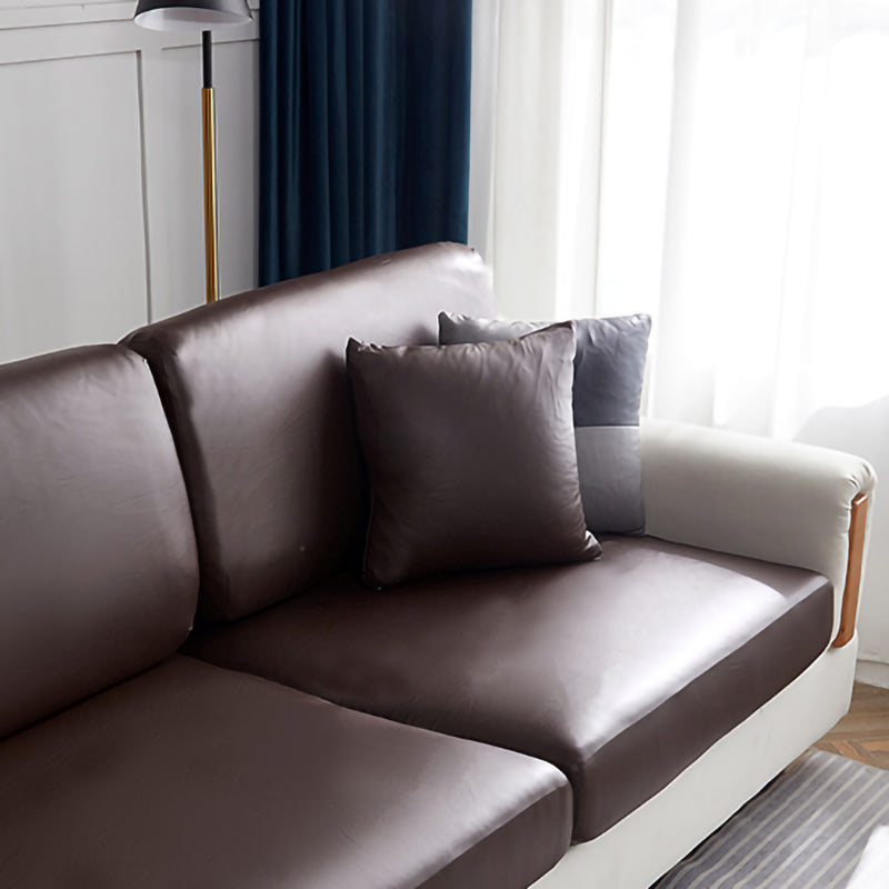 Marron - 1 pièce - Housses de Coussin en Simili cuir Imperméable 40x40cm