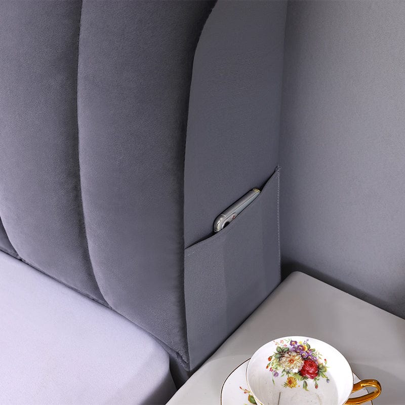 Gris - Housse de Tête de Lit Élégante La Maison des Housses