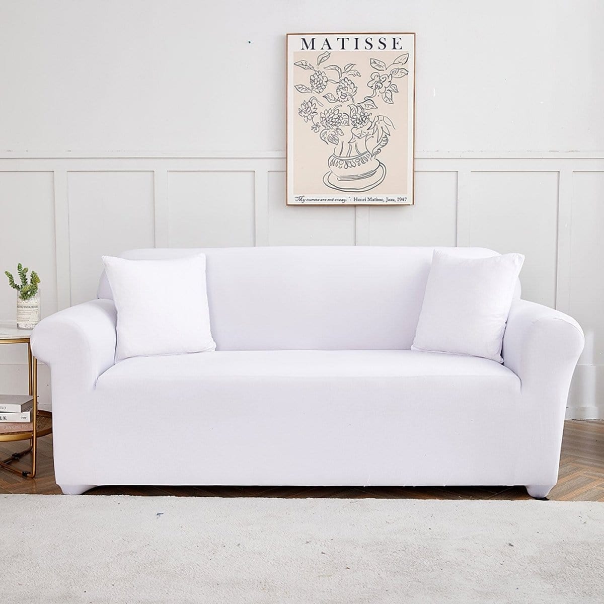 Housse de canapé extensible Blanc