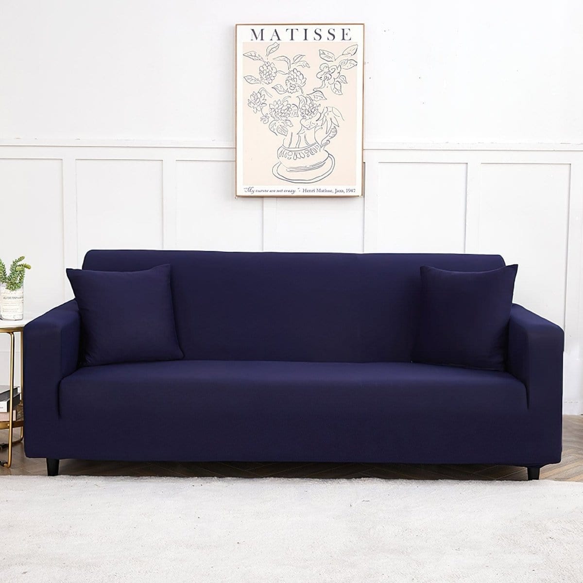 Housse de canapé extensible Bleu marine