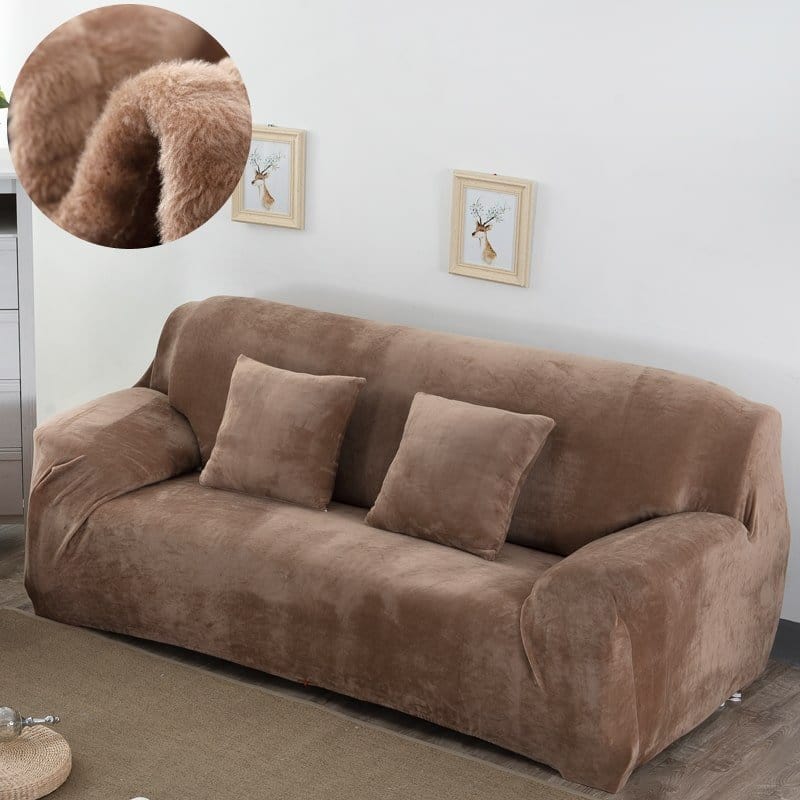 Housse de canapé en velours Moka