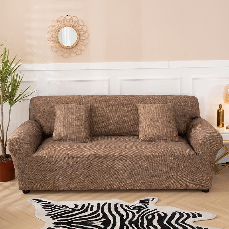 Housse de canapé extensible Marron chiné