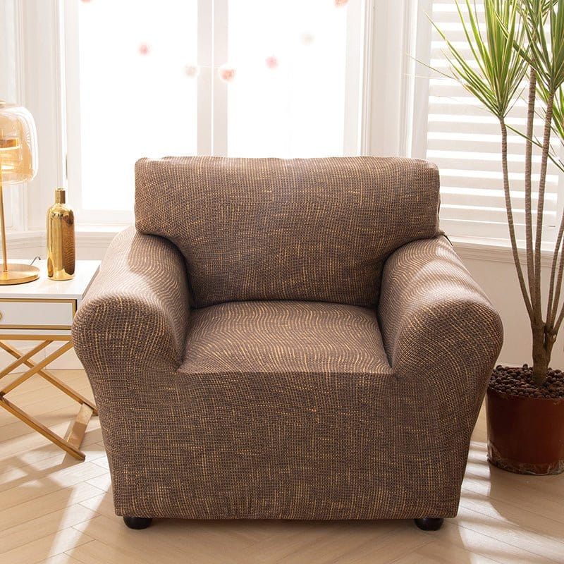 Housse de fauteuil extensible Marron chiné