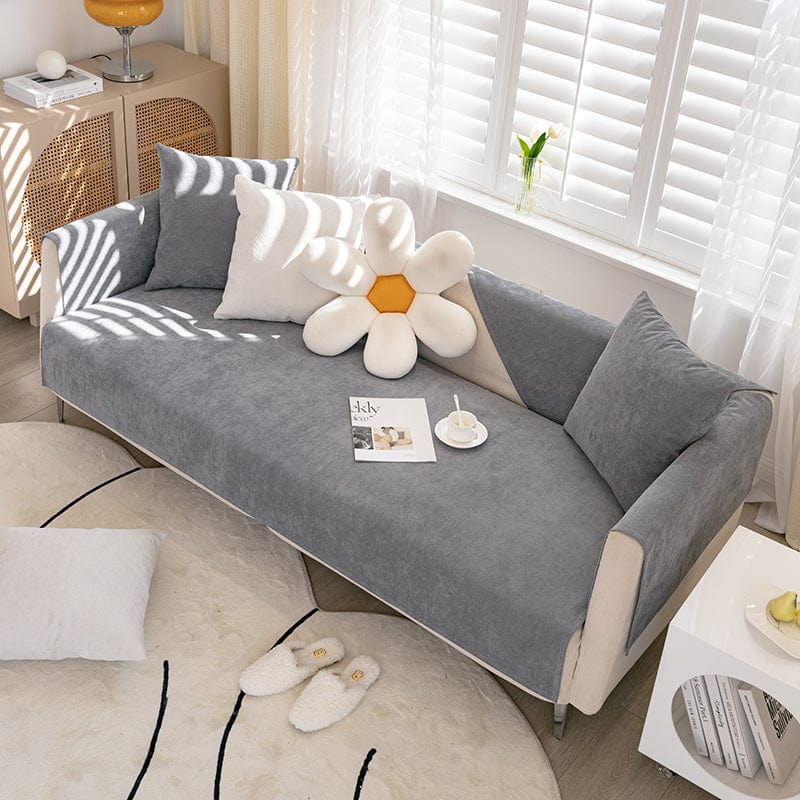 Housse canapé Gris foncé - Housse de canapé antidérapante et imperméable La Maison des Housses