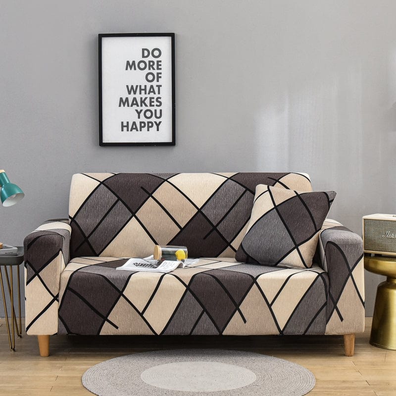 Housse de canapé extensible Brun losanges