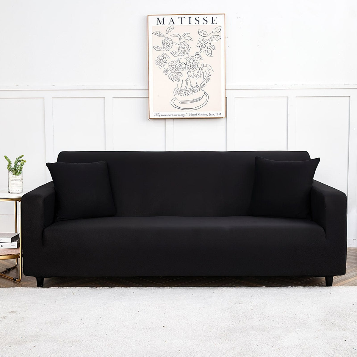 Housse de canapé extensible Noir
