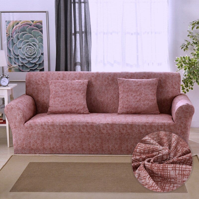 Housse de canapé extensible Rose chiné