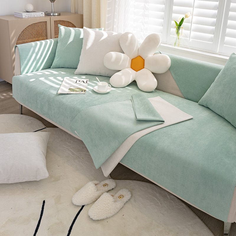 Housse canapé Vert clair - Housse de canapé antidérapante et imperméable La Maison des Housses