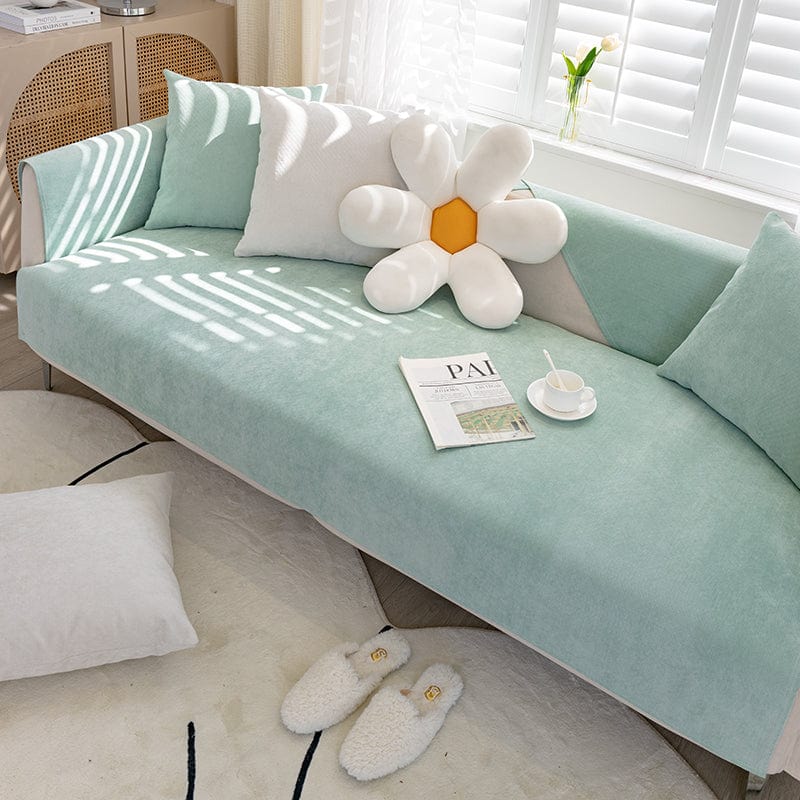 Housse canapé Vert clair - Housse de canapé antidérapante et imperméable La Maison des Housses