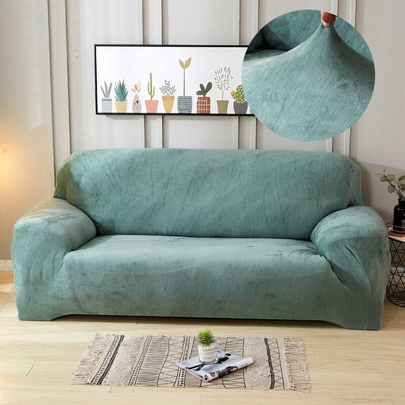 Housse de canapé en velours Vert céladon