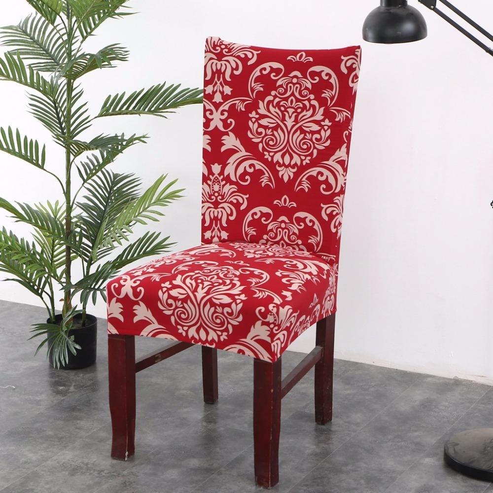 Housse de chaise extensible Rouge damas