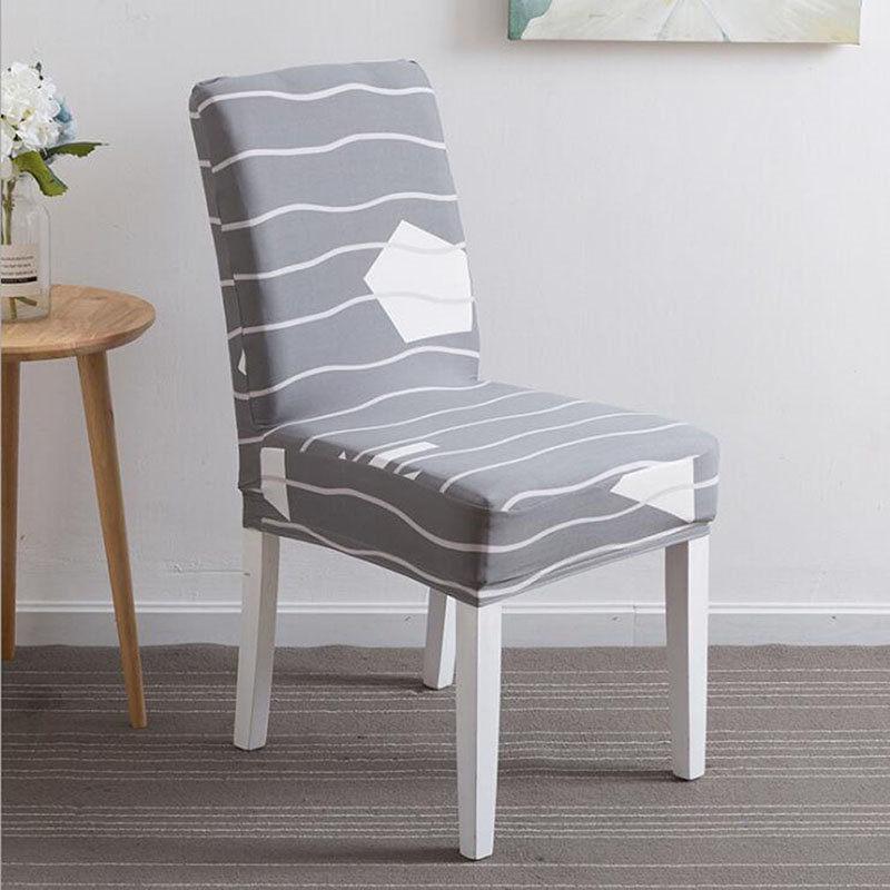 Housse de chaise extensible Gris ondulations