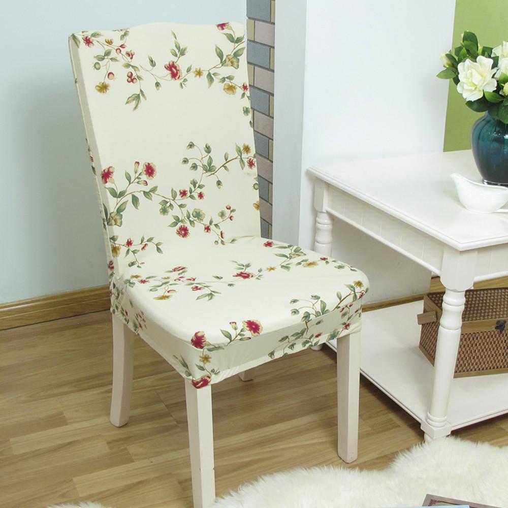 Housse de chaise extensible Vert amande fleuri