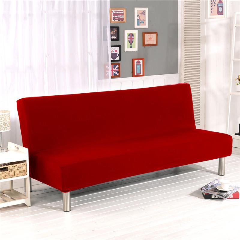 Housse de clic-clac extensible, Rouge, posée sur un clic-clac