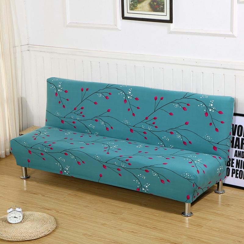 Housse de clic-clac extensible, Turquoise baies roses, posée sur un clic-clac