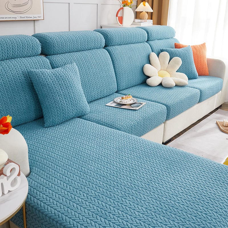 Housse coussin Bleu ciel Motif Wool - 1 pièce - Housses de Coussin 45x45cm La Maison des Housses