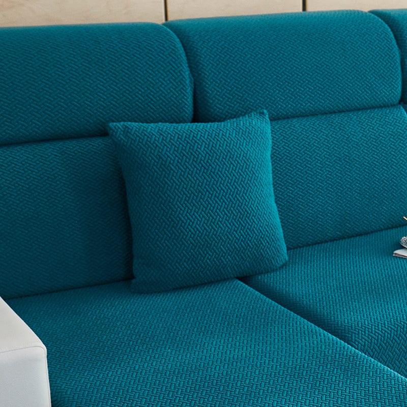 Housse coussin Bleu turquoise Motif Laine - 1 pièce - Housses de Coussin 45x45cm La Maison des Housses