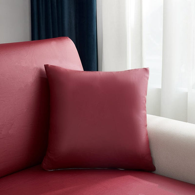 Housse coussin Bordeaux Simili cuir - 1 pièce - Housses de Coussin 40x40cm La Maison des Housses